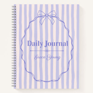 Cuaderno Purple Ribbon Elegant Personalized Name Custom