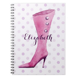 Cuaderno Purple stiletto heel boot personalizado