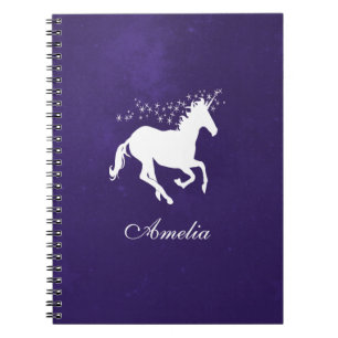 Cuaderno Purple Unicorn Personalized Notebook