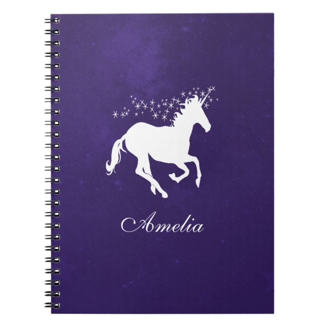 Cuaderno Purple Unicorn Personalized Notebook (Frente)