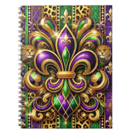 CUADERNO PURPLE VERDE ORO MARDI GRAS FLEUR DE LIS