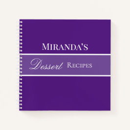 Cuaderno Purple Your Name Dessert Recetas Tipografía de gui