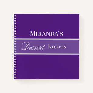Cuaderno Purple Your Name Dessert Recetas Tipografía de gui