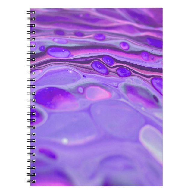 Cuaderno Púrpura acrílico rosa, mármol de pintura de arte f (Frente)