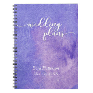 Cuaderno Púrpura acuarela Mandala Novia Planner 2