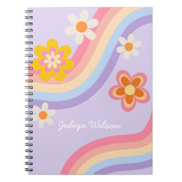 Cuaderno Púrpura arco iris retro
