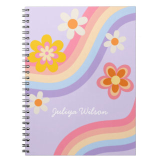 Cuaderno Púrpura arco iris retro
