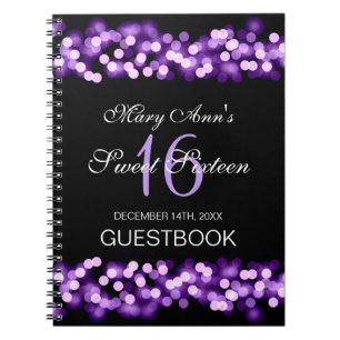 Cuaderno Púrpura atractiva de Hollywood del Guestbook del
