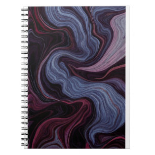 Cuaderno Púrpura Azul Fluido Remolino de Mármol Amatista de