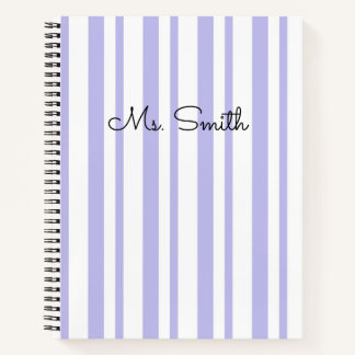 Cuaderno púrpura con patrón de rayas pastel precio