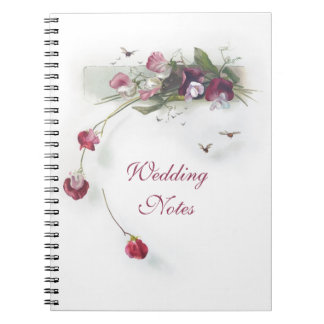 Cuaderno púrpura de los guisantes de olor del