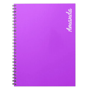 Cuaderno púrpura de neón brillante fluorescente sólido
