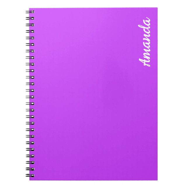 Cuaderno púrpura de neón brillante fluorescente sólido (Frente)