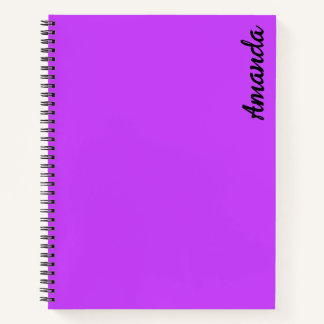 Cuaderno púrpura de neón brillante fluorescente sólido