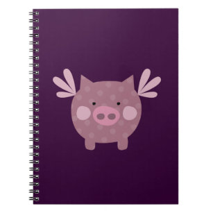 Cuaderno púrpura del cerdo