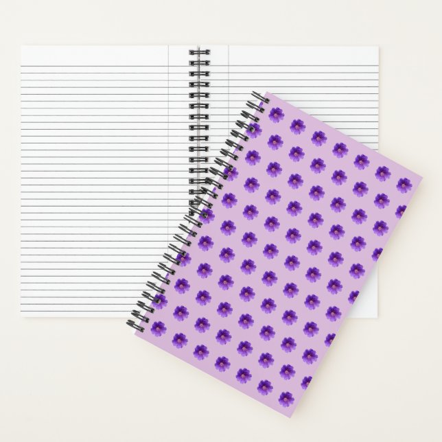 Cuaderno Púrpura Geranium Flor patrón sin foco en (Interior)