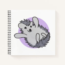 Cuaderno Púrpura Happy Cute Hedgehog