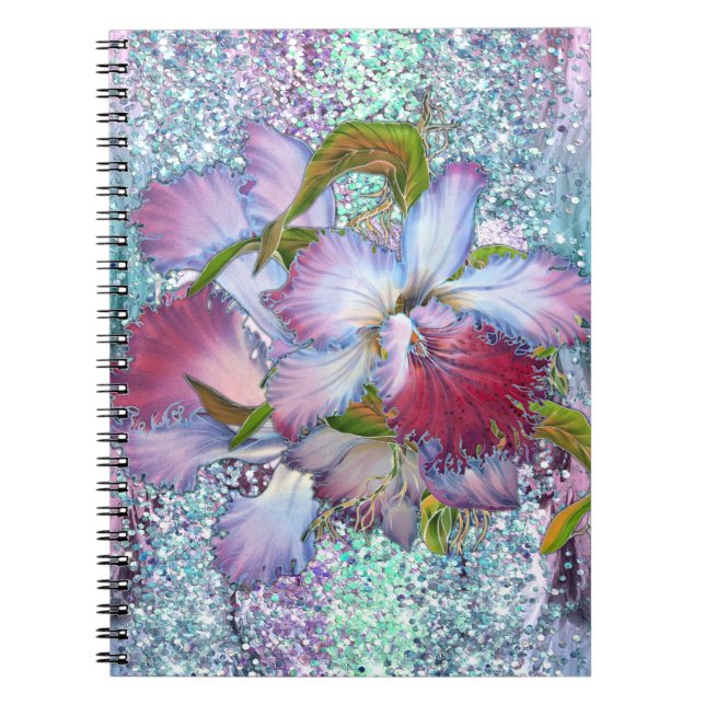 Cuaderno Púrpura Orquídea Orquídea Flora (Frente)