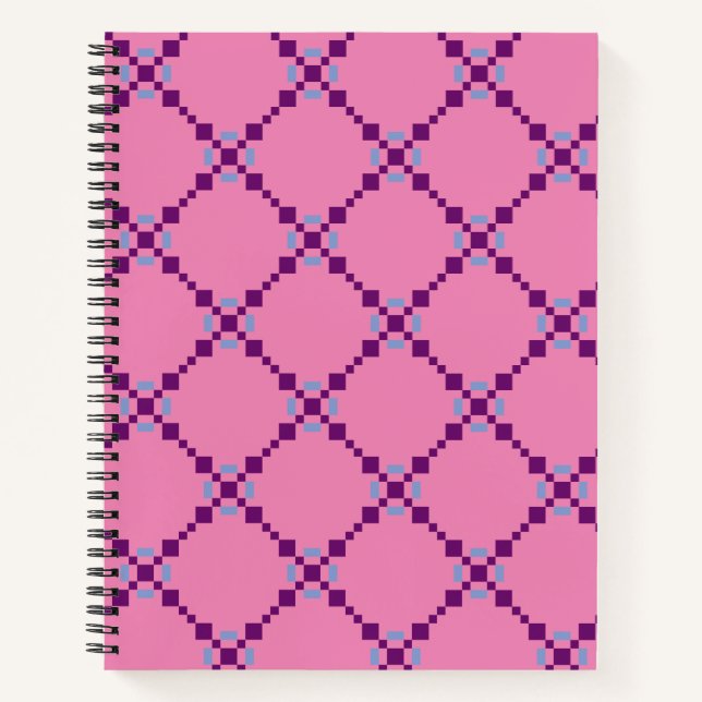 Cuaderno Púrpura Patrón Pixelado (Anverso)