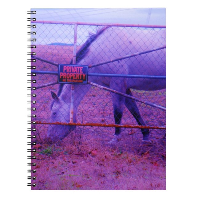 Cuaderno Púrpura propiedad privada caballo (Frente)