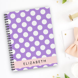 Cuaderno Púrpura puntos de polka, patrón de puntos de polka