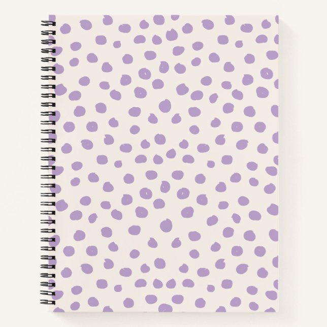 Cuaderno Púrpura puntos Preppy Puntos modernos de impresión (Anverso)
