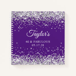 Cuaderno Púrpura Real Brillo Plateado 40 & Fabuloso Invitad