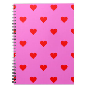 Cuaderno Púrpura Red Cute Simple Heart Pattern