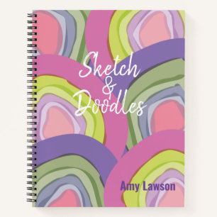 Cuaderno Púrpura rosa abstracto moderno personalizado