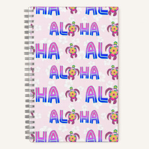 Cuaderno Púrpura Rosa Aloha Turba Tropical Hawaiana