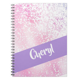 Cuaderno Púrpura, rosa y blanco purpurina sombrío