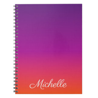 Cuaderno Púrpura, rosa y gradiente naranja