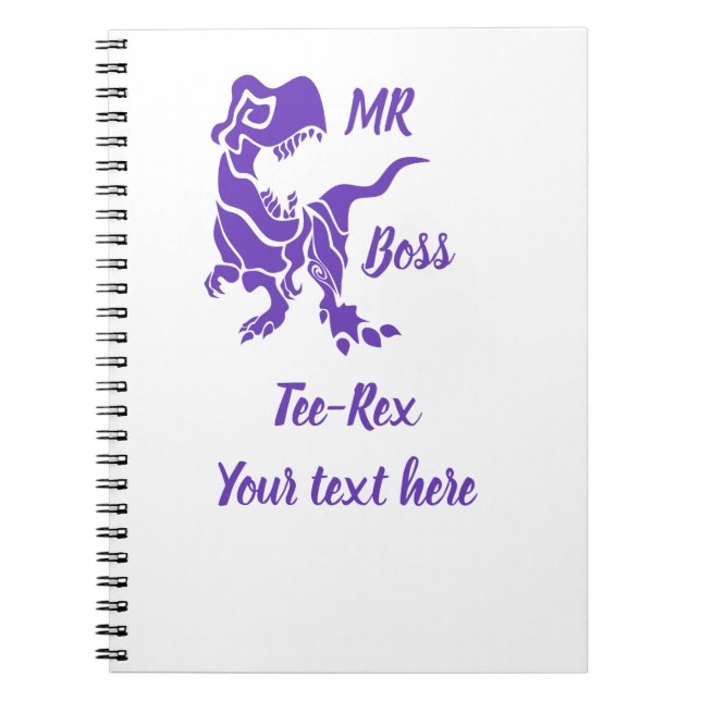 Cuaderno Púrpura Trex el jefe Dino (Frente)