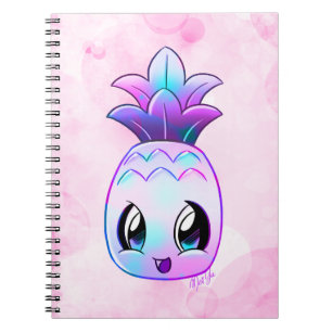 Cuaderno púrpura tropical dibujado mano linda de
