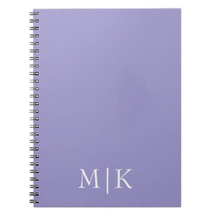 Cuaderno Púrpura y blanco Monograma moderno