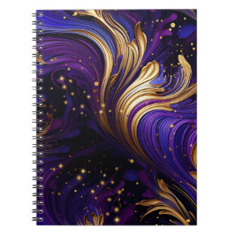 Cuaderno Púrpura y dorada Swirls