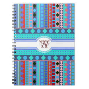 Cuaderno Púrpura y modelo tribal de las rayas del zigzag