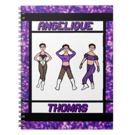 Cuaderno púrpura y negro de bailarina trical #2