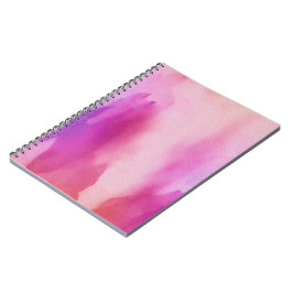 Cuaderno Púrpura y Rosa Espacio Positivo de Color de Agua