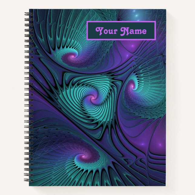 Cuaderno Púrpura y turquesa, nombre abstracto moderno de fr (Anverso)