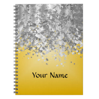 Cuaderno Purpurina amarillo y falso brillante