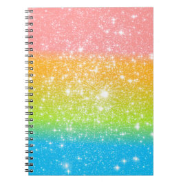 Cuaderno Purpurina Astral del Arcoiris Pastel