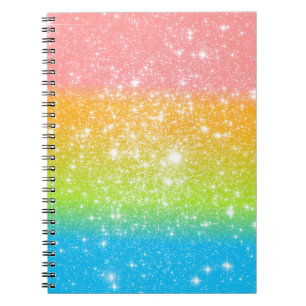 Cuaderno Purpurina Astral del Arcoiris Pastel
