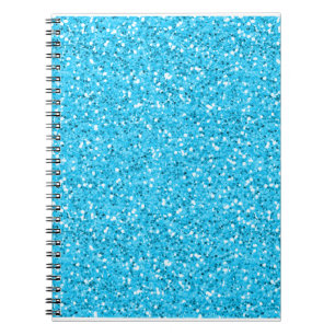 Cuaderno Purpurina azul del reflejo de la aguamarina