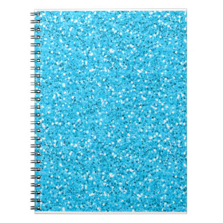 Cuaderno Purpurina azul del reflejo de la aguamarina