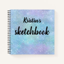 Cuaderno Purpurina azul púrpura irlandés Nombre Sketchbook