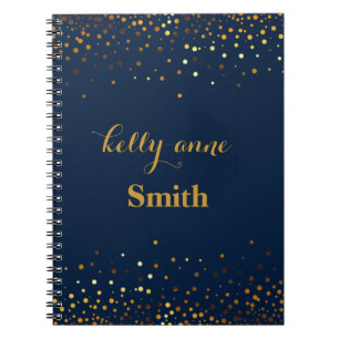 Cuaderno Purpurina azul Relieve metalizado Faux Kraft glam