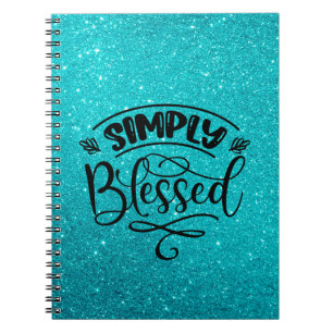 Cuaderno Purpurina azul   Simple Blessy Notebook
