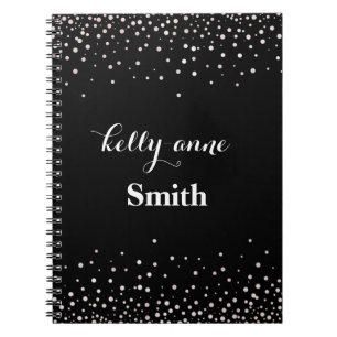 Cuaderno Purpurina blanco negro Relieve metalizado de imita