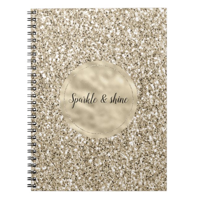 Cuaderno Purpurina Champagne Gold Glitzy (Frente)